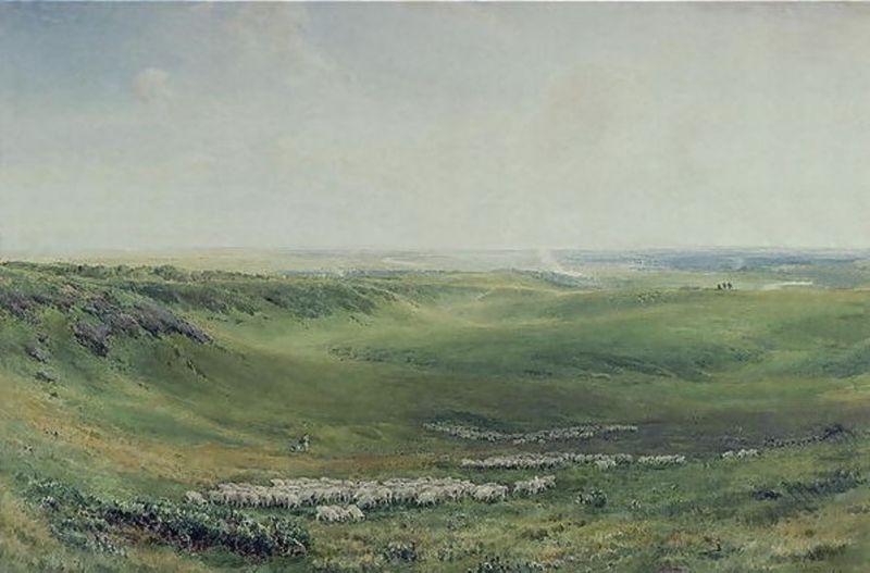 Thomas frederick collier Wide Pastures, Sussex Spain oil painting art